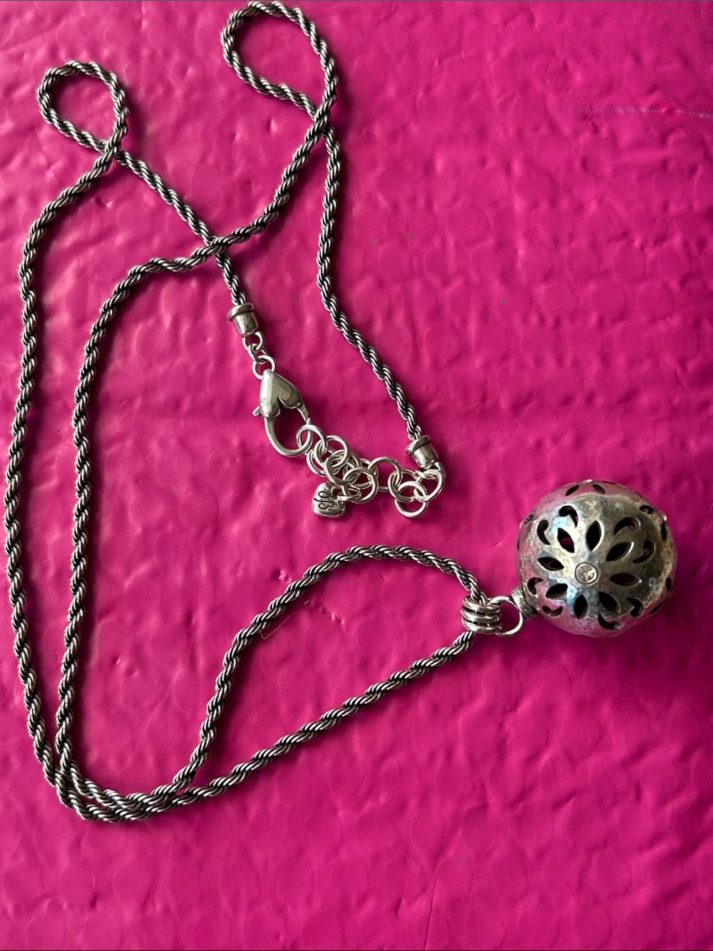 Brighton Collective silver plated filigree sphere pendant necklace